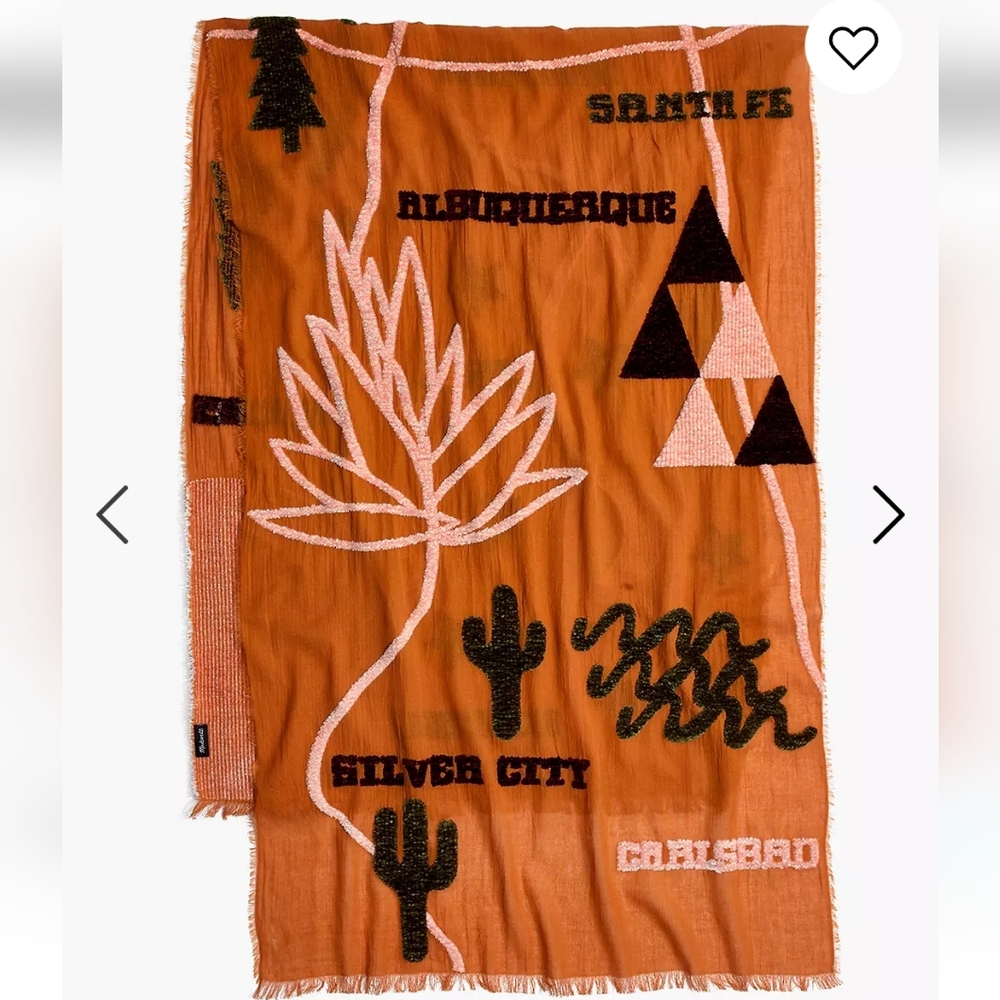 Madewell Orange Graphic Scarf - Picture 2 of 9